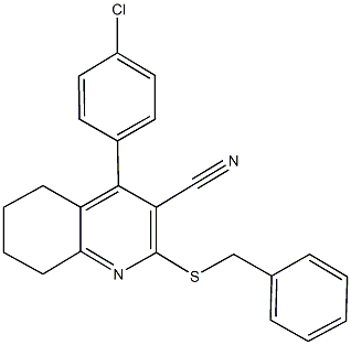 2-(benzylsulfanyl)-4-(4-chlorophenyl)-5,6,7,8-tetrahydroquinoline-3-carbonitrile Struktur