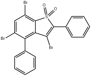 3,5,7-tribromo-2,4-diphenyl-1-benzothiophene 1,1-dioxide 结构式