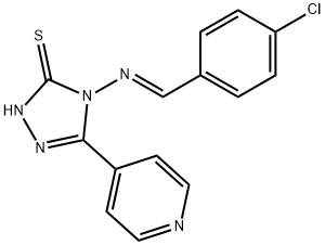 4-[(4-chlorobenzylidene)amino]-5-(4-pyridinyl)-2,4-dihydro-3H-1,2,4-triazole-3-thione,1360431-74-8,结构式
