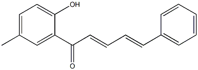 1-(2-hydroxy-5-methylphenyl)-5-phenyl-2,4-pentadien-1-one 化学構造式