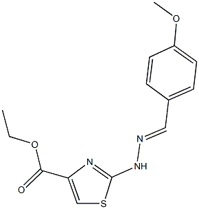 ethyl 2-[2-(4-methoxybenzylidene)hydrazino]-1,3-thiazole-4-carboxylate Structure