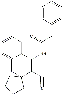 N-(2-cyano-3,4-dihydrospiro[naphthalene-3,1'-cyclopentane]-1-yl)-2-phenylacetamide 化学構造式