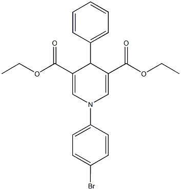 diethyl 1-(4-bromophenyl)-4-phenyl-1,4-dihydropyridine-3,5-dicarboxylate 结构式