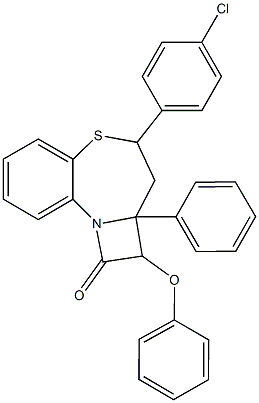 4-(4-chlorophenyl)-2-phenoxy-2a-phenyl-2,2a,3,4-tetrahydro-1H-azeto[2,1-d][1,5]benzothiazepin-1-one|