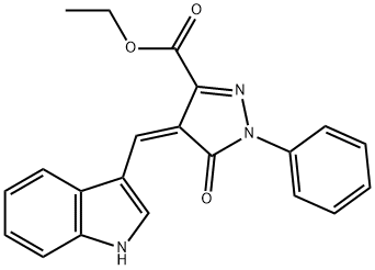 ethyl 4-(1H-indol-3-ylmethylene)-5-oxo-1-phenyl-4,5-dihydro-1H-pyrazole-3-carboxylate 结构式