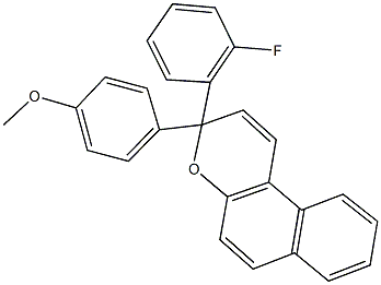 3-(2-フルオロフェニル)-3-(4-メトキシフェニル)-3H-ベンゾ[f]クロメン 化学構造式