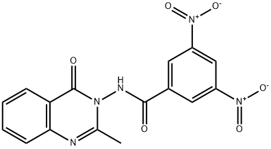 3,5-bisnitro-N-(2-methyl-4-oxo-3(4H)-quinazolinyl)benzamide Struktur