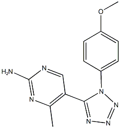 5-[1-(4-methoxyphenyl)-1H-tetraazol-5-yl]-4-methyl-2-pyrimidinamine Structure