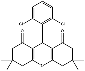 9-(2,6-dichlorophenyl)-3,3,6,6-tetramethyl-3,4,5,6,7,9-hexahydro-1H-xanthene-1,8(2H)-dione Struktur