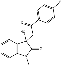 3-[2-(4-fluorophenyl)-2-oxoethyl]-3-hydroxy-1-methyl-1,3-dihydro-2H-indol-2-one,139715-33-6,结构式
