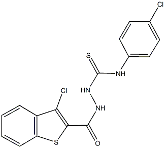 2-[(3-chloro-1-benzothien-2-yl)carbonyl]-N-(4-chlorophenyl)hydrazinecarbothioamide,140181-68-6,结构式