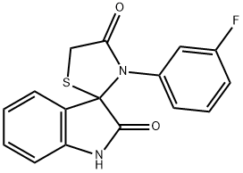 3'-(3-fluorophenyl)-1,3-dihydrospiro(2H-indole-3,2'-[1,3]thiazolidine)-2,4'-dione Structure