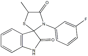 3'-(3-fluorophenyl)-5'-methyl-1,3-dihydrospir(2H-indole-3,2'-[1,3]-thiazolidine)-2,4'-dione 结构式