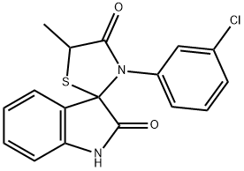 3'-(3-chlorophenyl)-5'-methyl-1,3-dihydrospiro(2H-indole-3.2'-[1,3]-thiazolidine)-2,4'-dione Struktur