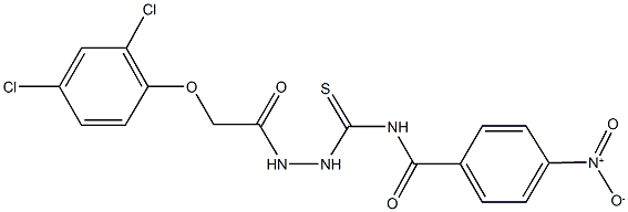 N-({2-[(2,4-dichlorophenoxy)acetyl]hydrazino}carbothioyl)-4-nitrobenzamide Struktur