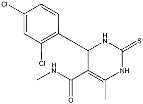 4-(2,4-dichlorophenyl)-N,6-dimethyl-2-thioxo-1,2,3,4-tetrahydro-5-pyrimidinecarboxamide 化学構造式