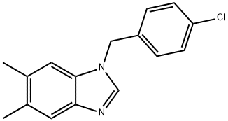 1-[(4-氯苯基)甲基]-5,6-二甲基-1H-1,3-苯并二唑, 141472-79-9, 结构式