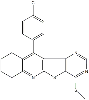 11-(4-chlorophenyl)-7,8,9,10-tetrahydropyrimido[4',5':4,5]thieno[2,3-b]quinolin-4-yl methyl sulfide|