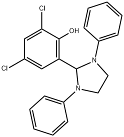 2,4-dichloro-6-(1,3-diphenyl-2-imidazolidinyl)phenol 化学構造式