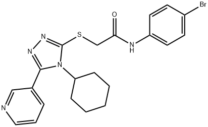 N-(4-bromophenyl)-2-{[4-cyclohexyl-5-(3-pyridinyl)-4H-1,2,4-triazol-3-yl]sulfanyl}acetamide 结构式