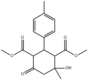 dimethyl 4-hydroxy-4-methyl-2-(4-methylphenyl)-6-oxocyclohexane-1,3-dicarboxylate 结构式