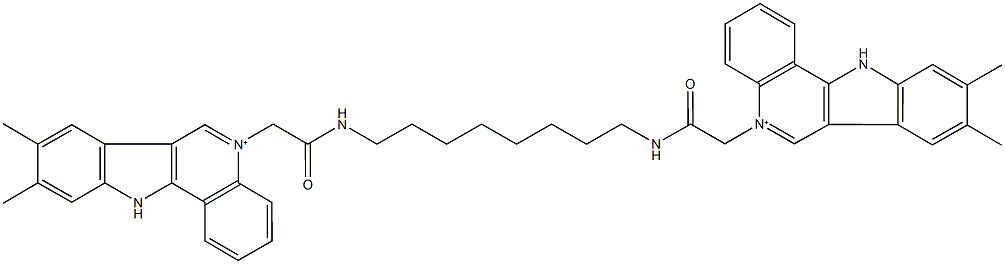 5-{2-[(8-{[(8,9-dimethyl-11H-indolo[3,2-c]quinolin-5-ium-5-yl)acetyl]amino}octyl)amino]-2-oxoethyl}-8,9-dimethyl-11H-indolo[3,2-c]quinolin-5-ium Structure