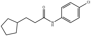 N-(4-chlorophenyl)-3-cyclopentylpropanamide 化学構造式