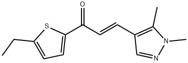 3-(1,5-dimethyl-1H-pyrazol-4-yl)-1-(5-ethyl-2-thienyl)-2-propen-1-one 结构式