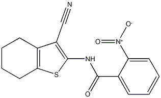 N-(3-cyano-4,5,6,7-tetrahydro-1-benzothien-2-yl)-2-nitrobenzamide 化学構造式