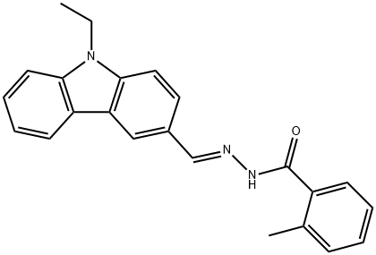 N'-[(9-ethyl-9H-carbazol-3-yl)methylene]-2-methylbenzohydrazide 化学構造式