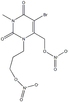 5-bromo-6-({nitrooxy}methyl)-1-(3-{nitrooxy}propyl)-3-methyl-2,4(1H,3H)-pyrimidinedione|