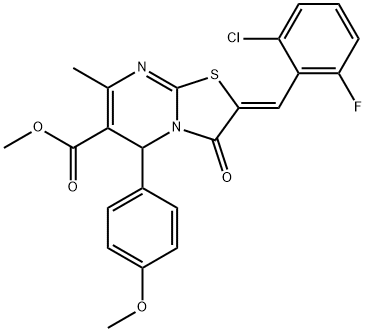 1442419-72-8 methyl 2-(2-chloro-6-fluorobenzylidene)-5-(4-methoxyphenyl)-7-methyl-3-oxo-2,3-dihydro-5H-[1,3]thiazolo[3,2-a]pyrimidine-6-carboxylate