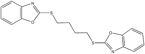 2-{[4-(1,3-benzoxazol-2-ylsulfanyl)butyl]sulfanyl}-1,3-benzoxazole Structure