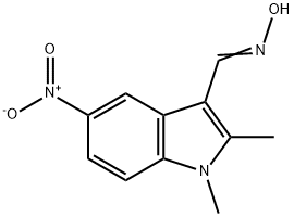 5-nitro-1,2-dimethyl-1H-indole-3-carbaldehyde oxime Structure