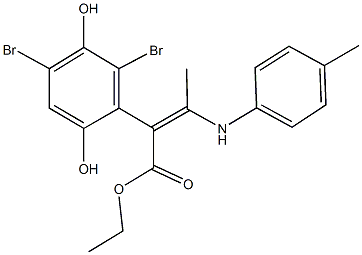 ethyl 2-(2,4-dibromo-3,6-dihydroxyphenyl)-3-(4-toluidino)-2-butenoate|