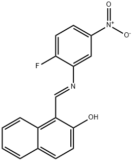 1-[({2-fluoro-5-nitrophenyl}imino)methyl]-2-naphthol 结构式