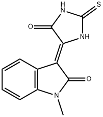 1-methyl-3-(5-oxo-2-thioxo-4-imidazolidinylidene)-1,3-dihydro-2H-indol-2-one Struktur