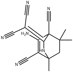 5-amino-3-(dicyanomethylene)-1,8,8-trimethyl-2-azabicyclo[2.2.2]oct-5-ene-4,6-dicarbonitrile,145931-52-8,结构式