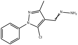 5-chloro-3-methyl-1-phenyl-1H-pyrazole-4-carbaldehyde hydrazone 化学構造式