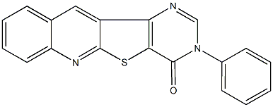 3-phenylpyrimido[4',5':4,5]thieno[2,3-b]quinolin-4(3H)-one Struktur