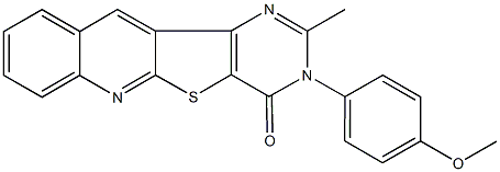 3-(4-methoxyphenyl)-2-methylpyrimido[4',5':4,5]thieno[2,3-b]quinolin-4(3H)-one 化学構造式