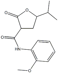 5-isopropyl-N-(2-methoxyphenyl)-2-oxotetrahydro-3-furancarboxamide Structure
