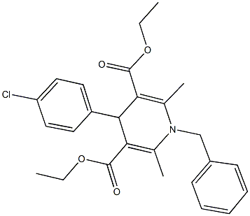 diethyl 1-benzyl-4-(4-chlorophenyl)-2,6-dimethyl-1,4-dihydro-3,5-pyridinedicarboxylate,146763-31-7,结构式