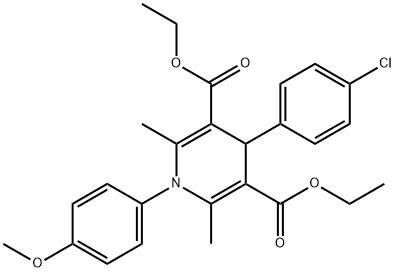 diethyl 4-(4-chlorophenyl)-1-(4-methoxyphenyl)-2,6-dimethyl-1,4-dihydro-3,5-pyridinedicarboxylate 结构式