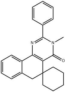 3-methyl-4-oxo-2-phenyl-3,4,5,6-tetrahydrospiro(benzo[h]quinazoline-5,1'-cyclohexane),146828-60-6,结构式