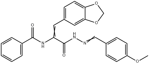 N-(2-(1,3-benzodioxol-5-yl)-1-{[2-(4-methoxybenzylidene)hydrazino]carbonyl}vinyl)benzamide Structure