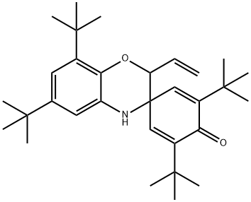 2',6,6',8-tetratert-butyl-2-vinyl-3,4-dihydrospiro(2H-1,4-benzoxazine-3,4'-[2,5]cyclohexadiene)-1'-one Structure