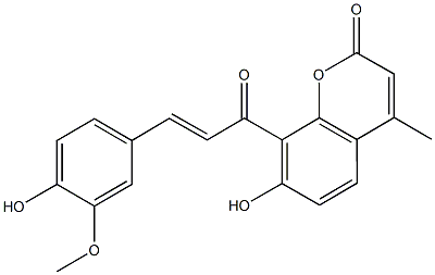 7-hydroxy-8-[3-(4-hydroxy-3-methoxyphenyl)acryloyl]-4-methyl-2H-chromen-2-one,148304-16-9,结构式