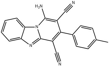 1-amino-3-(4-methylphenyl)pyrido[1,2-a]benzimidazole-2,4-dicarbonitrile Struktur