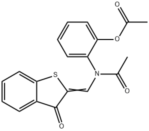 2-{acetyl[(3-oxo-1-benzothien-2(3H)-ylidene)methyl]amino}phenyl acetate 结构式